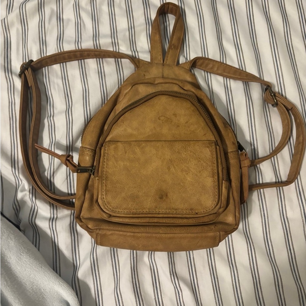 Mossimo Tan Leather Backpack - image 1
